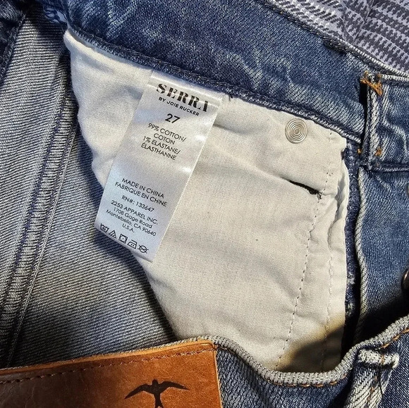 Serra by Joie Rucker Denim Shorts Women's Size 27 Button Fly Blue Distressed - Picture 7 of 8
